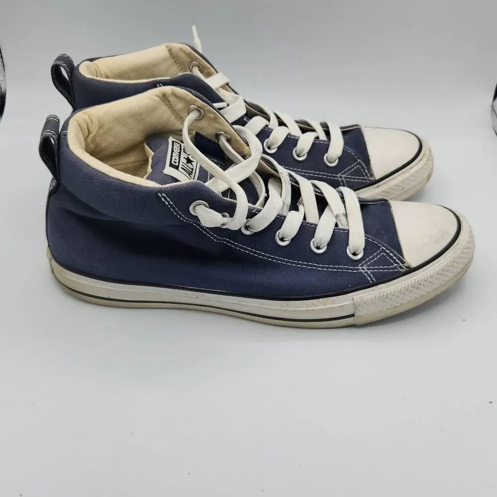 Converse All Star Men's Size 9 Women's 11 Blue Canvas Mid Rise Sneakers Shoes